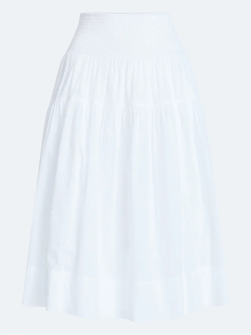 Free Assembly Women's Smocked Waist Cotton Midi Skirt, Sizes XS-XXL | Walmart (US)