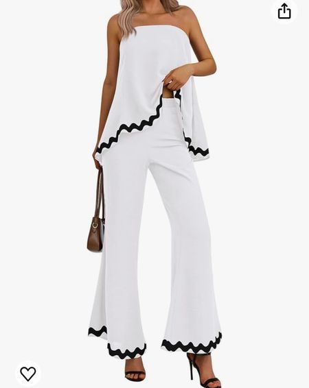Two piece set flare wide leg pants with matching flowy tube top 

#LTKU #LTKParties #LTKFindsUnder50