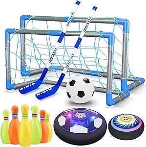 HopeRock 3-in-1 Hover Soccer Ball Hockey Bowling Set, Indoor and Outdoor Toys for Kids Ages 3-12,... | Amazon (US)