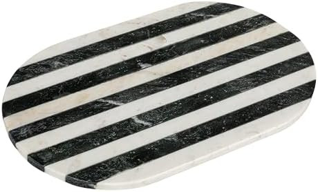 Bloomingville Marble Cheese and Cutting Board with Stripes, Black and White | Amazon (US)