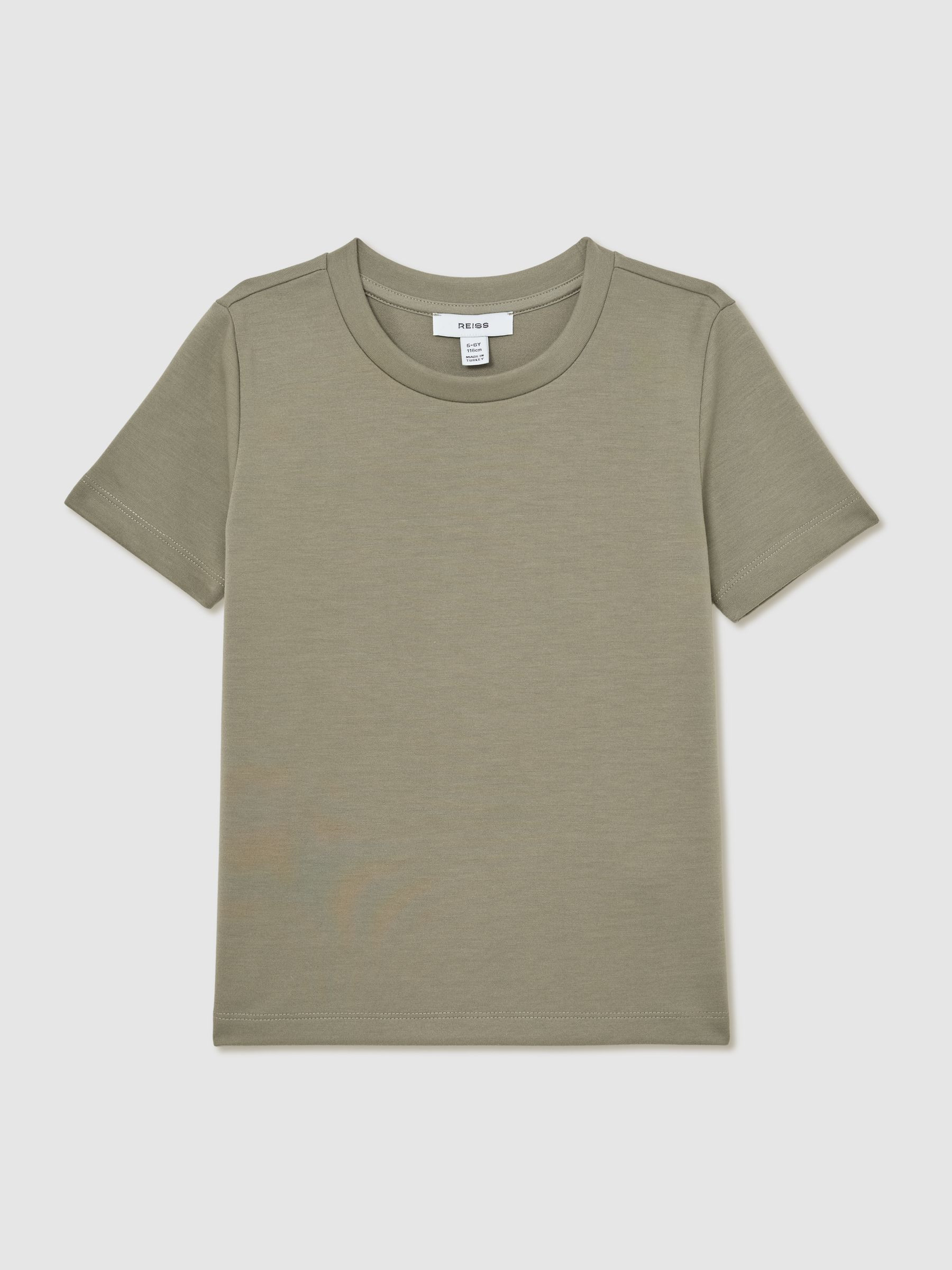 Reiss 3-9 yrs Premium Interlock Crew-Neck T-Shirt in Sage - REISS | Reiss UK