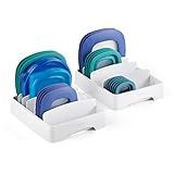 YouCopia StoraLid Food Container Lid Organizer, 2-Pack, Small, Adjustable Plastic Lid Storage for Ca | Amazon (US)