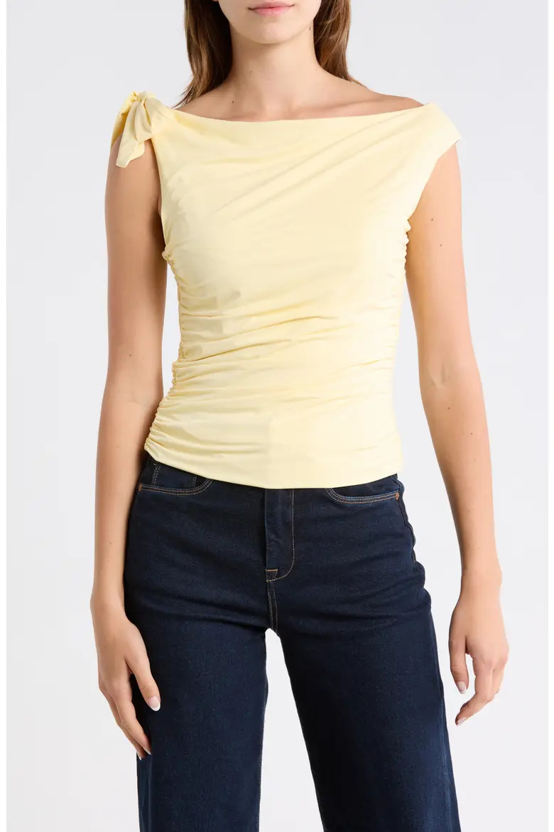 Bow One-Shoulder Ruched Top (Women) | Nordstromrack | Nordstrom Rack