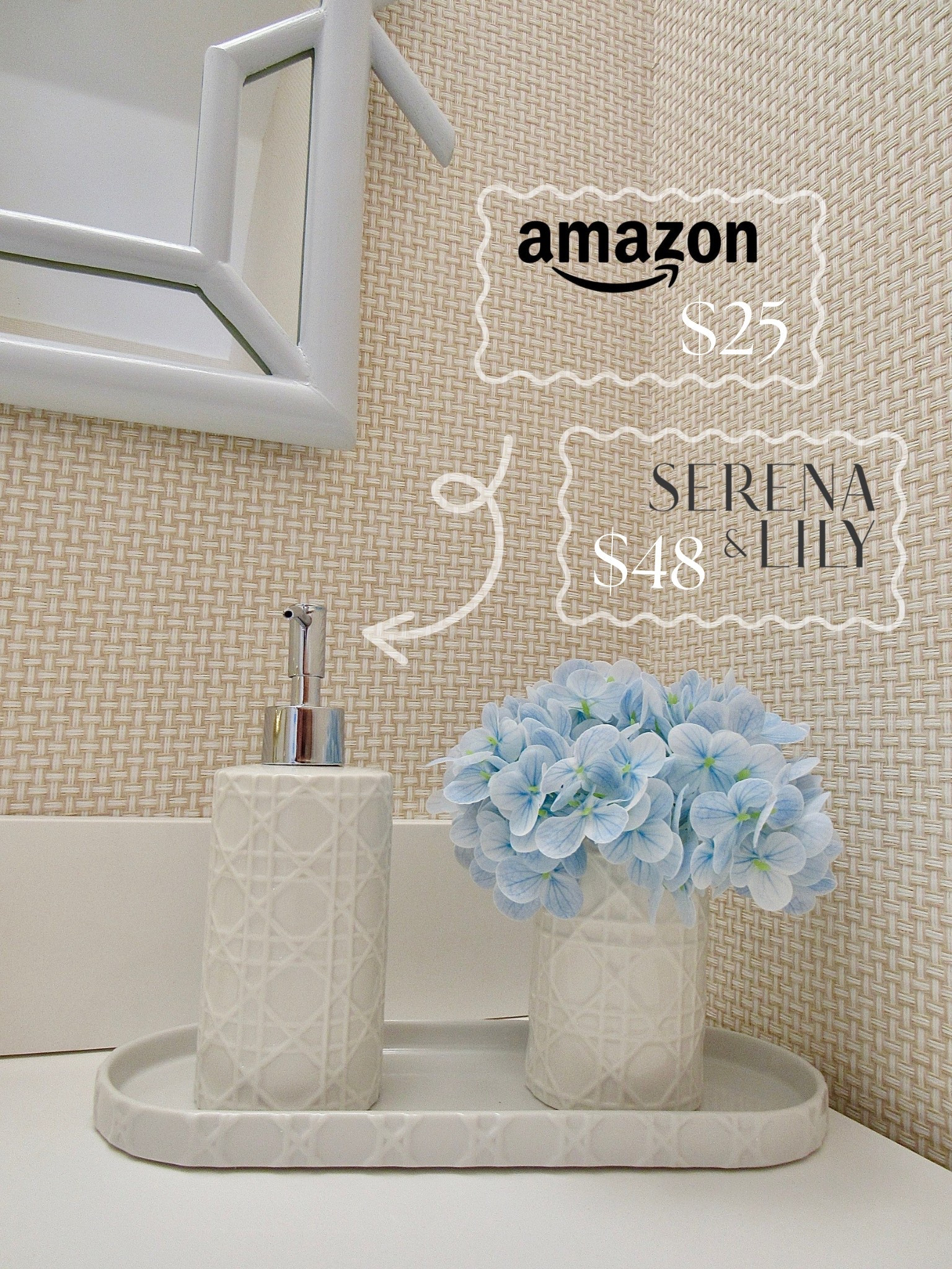 Serena & Lily bathroom accessories found 50% less on Amazon! 

Look for less, Home Refresh, Coastal Bathroom, Serena & Lily Bathroom, Porcelain Rattan Soap Dispenser and Tray

#LTKSaleAlert #LTKHome #LTKFindsUnder50