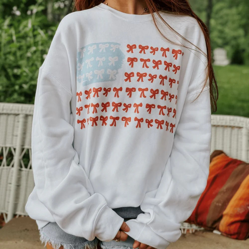 American Flag Bows Sweatshirt | Mountain Moverz