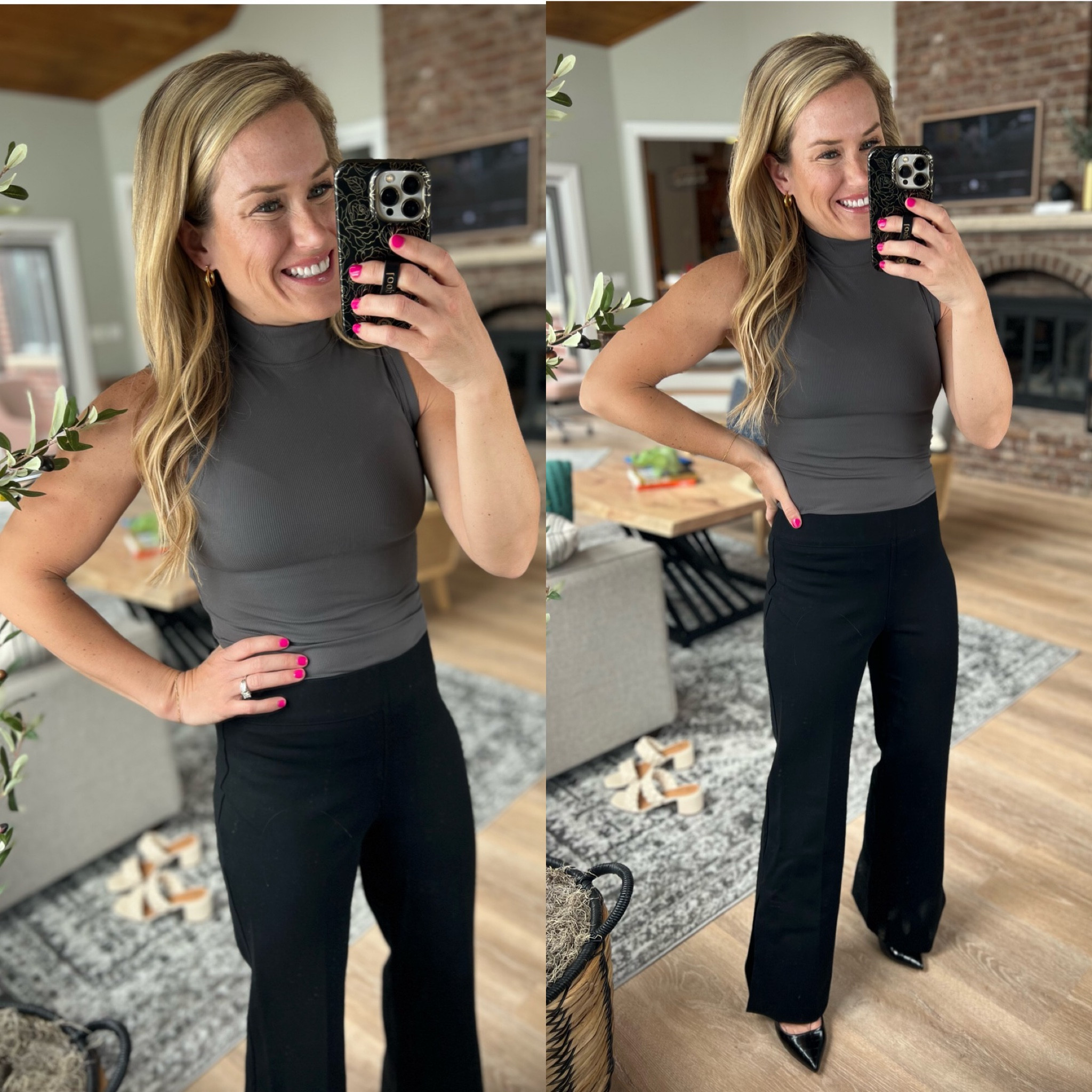 Workwear office work black pants mock neck bodysuit grey stiletto heels 
Save with MIDWESTXSPANX 

#LTKFind #LTKstyletip #LTKworkwear