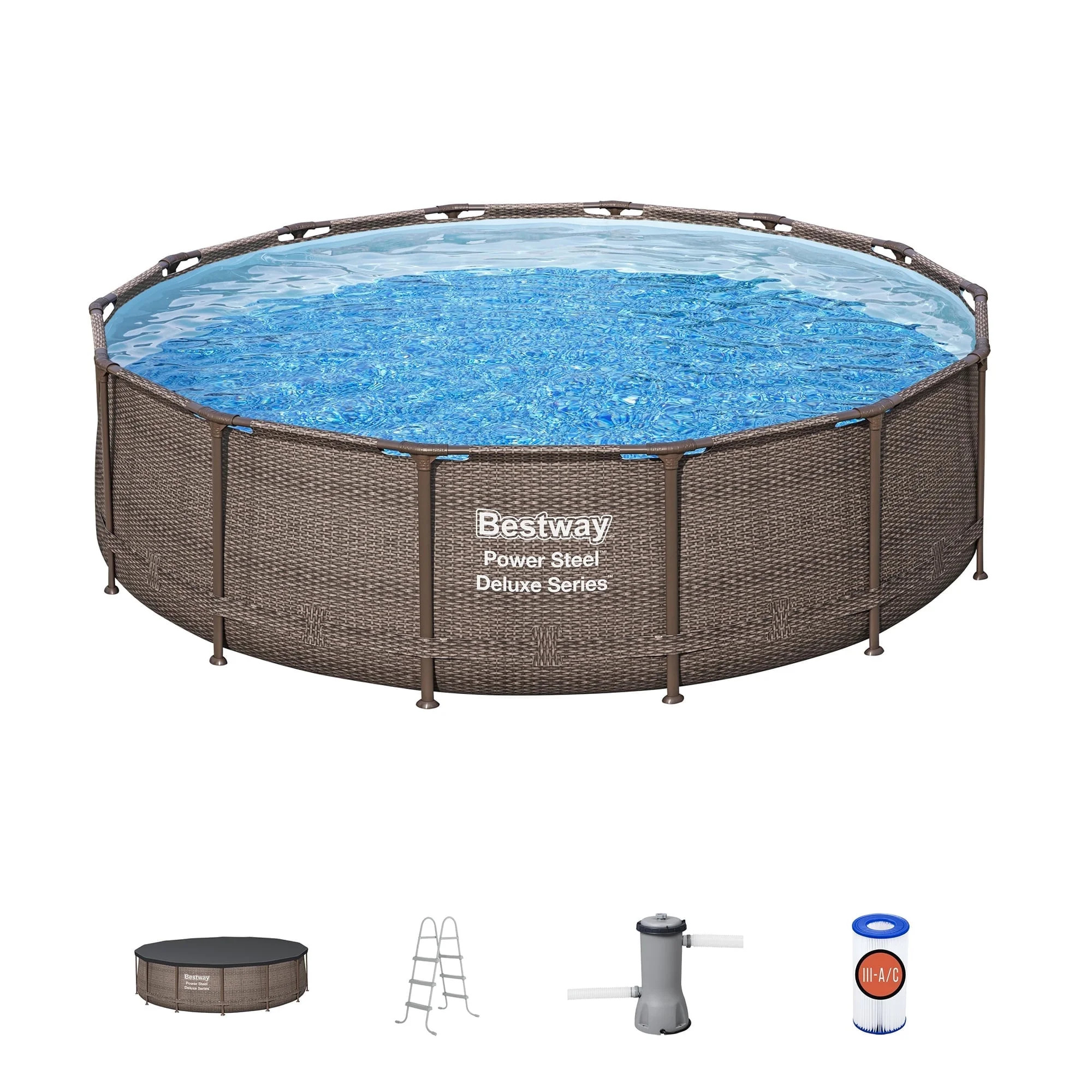 Bestway Power Steel 14' x 42" Round Above Ground Outdoor Swimming Pool Set | Walmart (US)