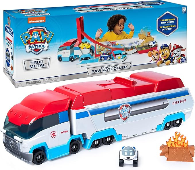 PAW Patrol, Launch’N Haul PAW Patroller, Transforming 2-in-1 Track Set for True Metal Die-Cast ... | Amazon (US)