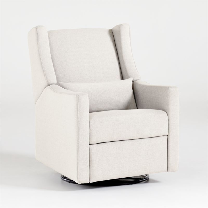 Babyletto Kiwi Cream Power Recliner & Swivel Glider in Eco-Performance Fabric | Crate and Barrel | Crate & Barrel