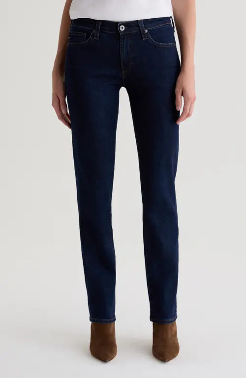 AG Sandra Low Rise Slim Straight Leg Jeans in Modern Indigo at Nordstrom, Size 33 | Nordstrom