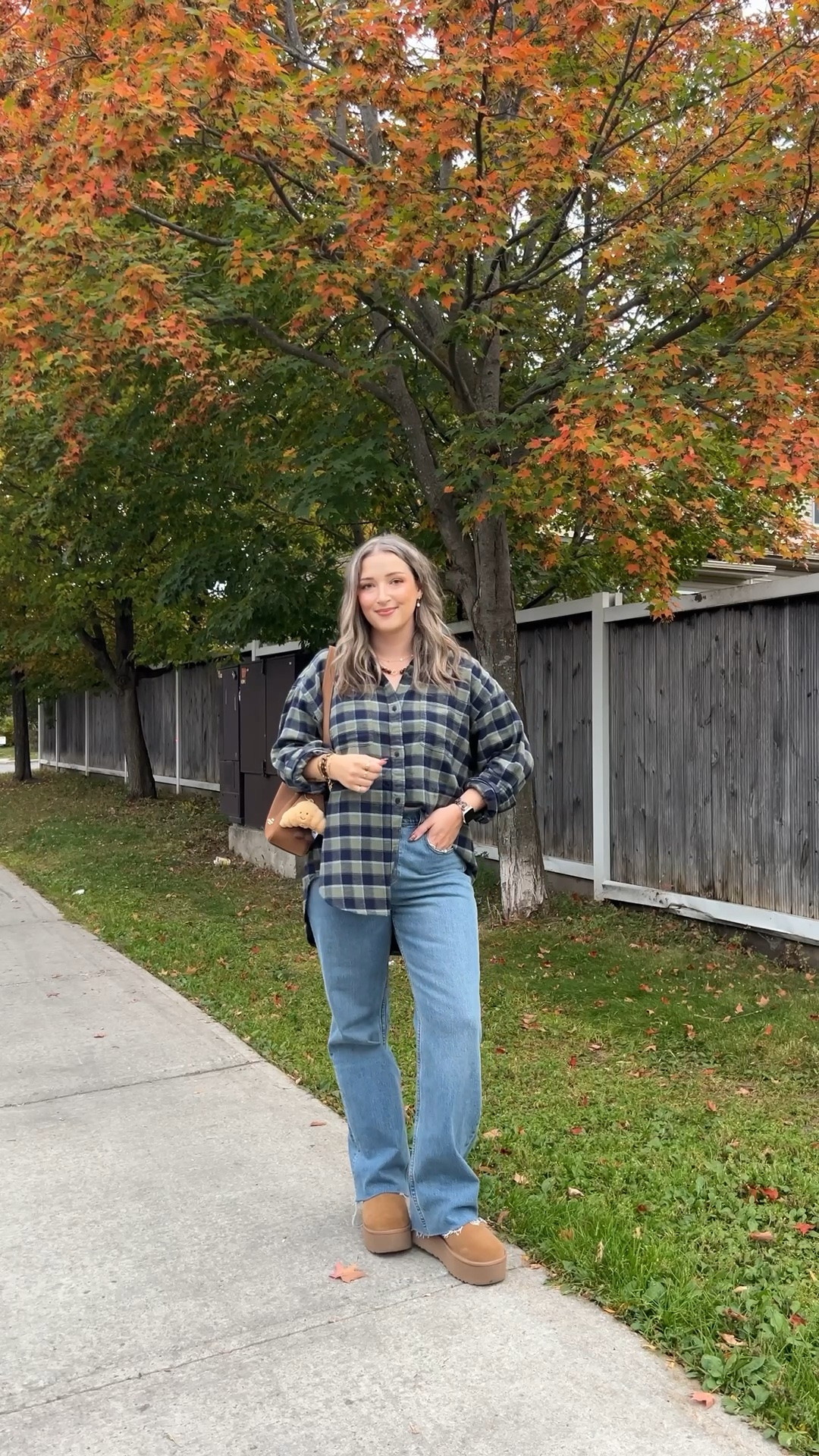 Easy fall outfit! Wearing size M in the plaid flannel shirt, and size 30 in the jeans. I’m a 9.5-10 shoe and wear a 10 in the Uggs

#LTKfall #LTKjeans #LTKsale