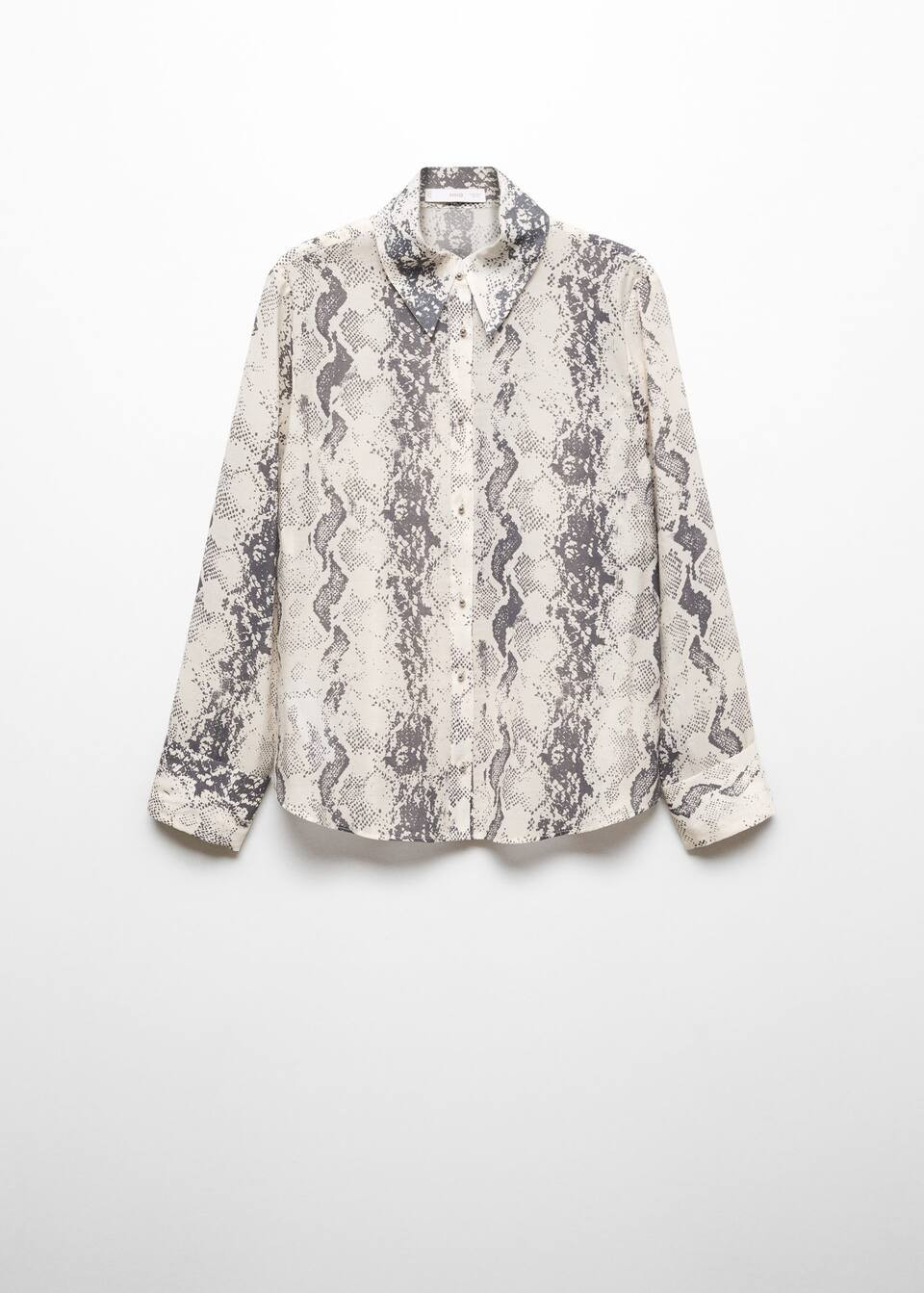 Snake-print lyocell shirt -  Women | Mango USA | MANGO (US)