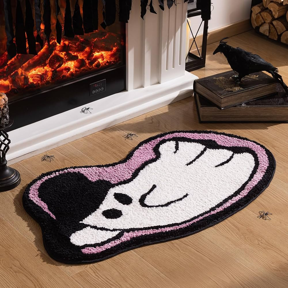 Phantoscope Happy Halloween Rug Ghost Shaped Area Rug, Soft Plush Mat for Front Door Living Bedro... | Amazon (US)