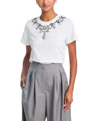 Cinq à Sept Appliqué Jewelry Tee  | Bloomingdale's Women | Bloomingdale's (US)