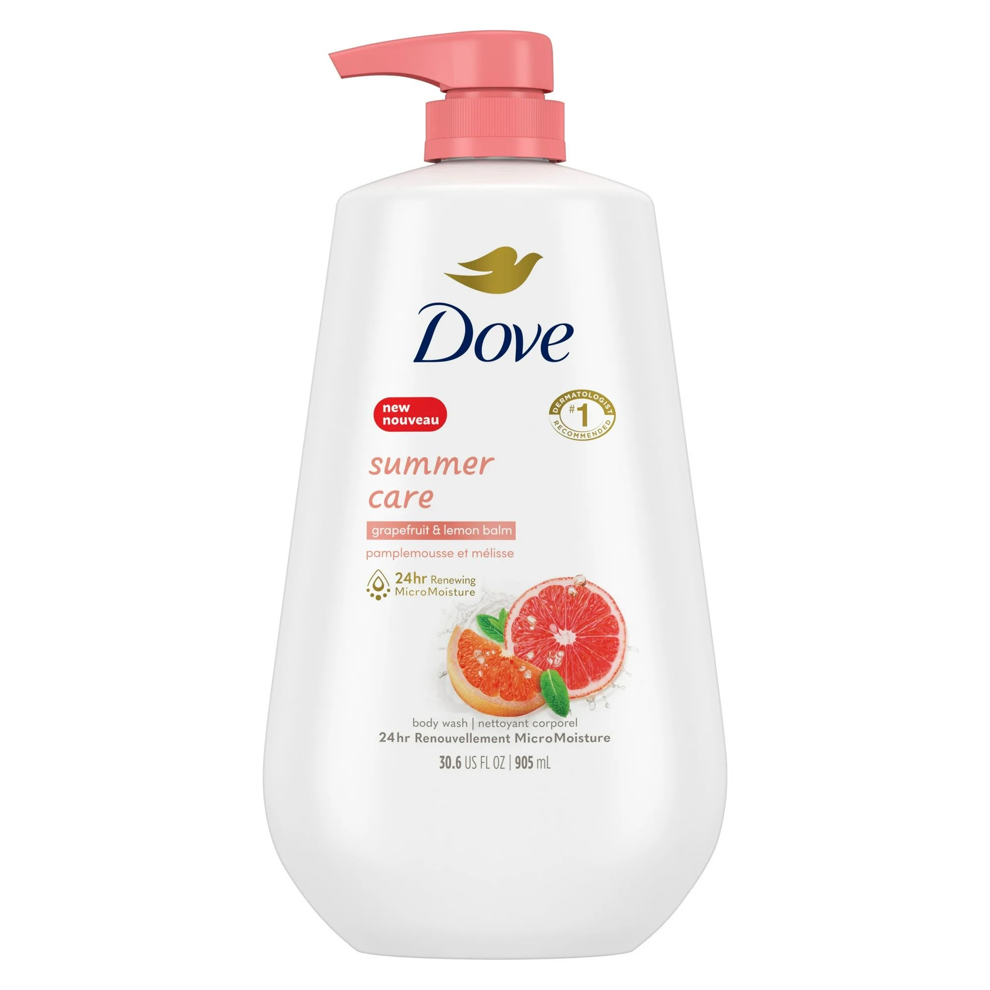 Dove Summer Care Long Lasting Women's Body Wash All Skin Type, Grapefruit and Lemon Balm, 30.6 fl... | Walmart (US)