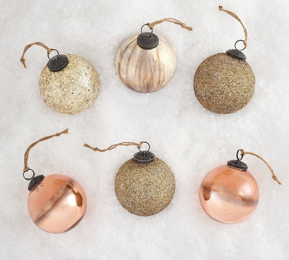 Rustic Glam Ornaments - Set of 6 | Pottery Barn (US)