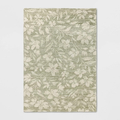 Botanical Flatweave Area Rug Green - Threshold™ | Target