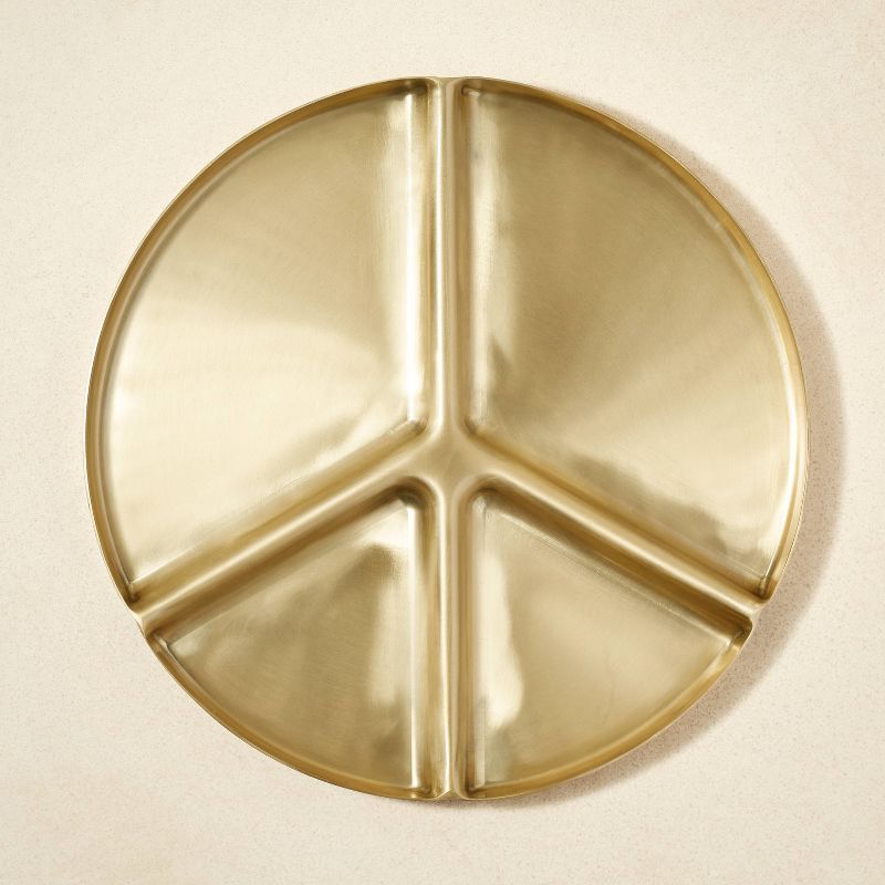13" Metal Peace Sign Divided Serving Tray - Opalhouse™ designed with Jungalow™ | Target