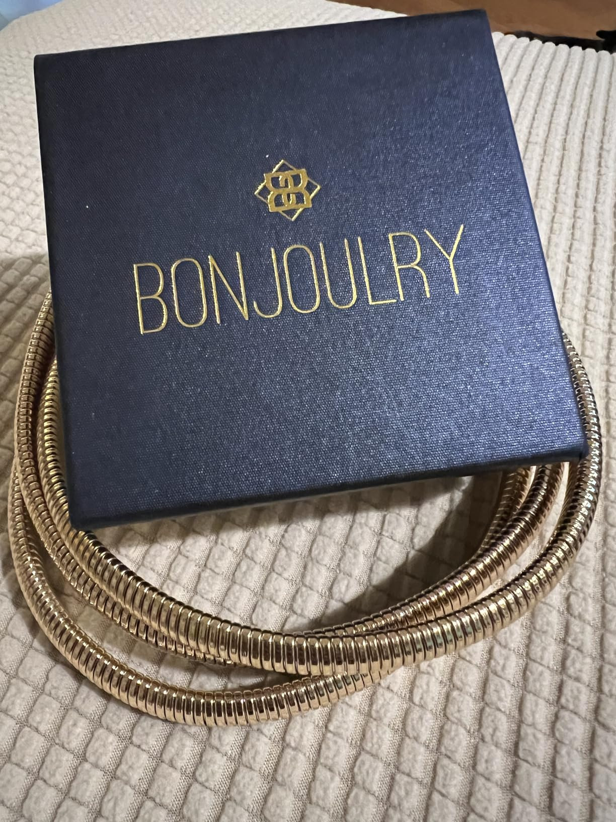 Chunky Gold Choker Necklace for Women, 14K Gold Plated Snake Chain Statement Necklace Triple Twsi... | Amazon (US)