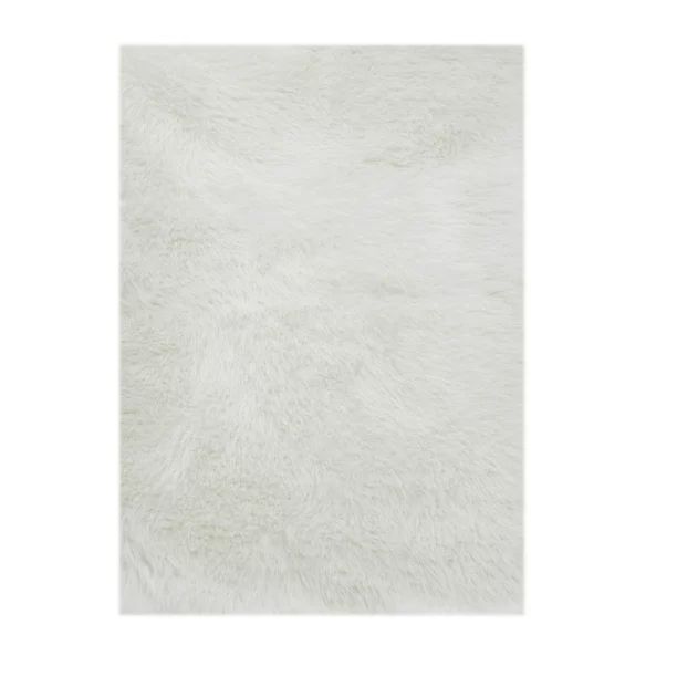 Mainstays White Faux Fur Rug Non-Skid Fluffy Floor Rug, 30"x46" | Walmart (US)