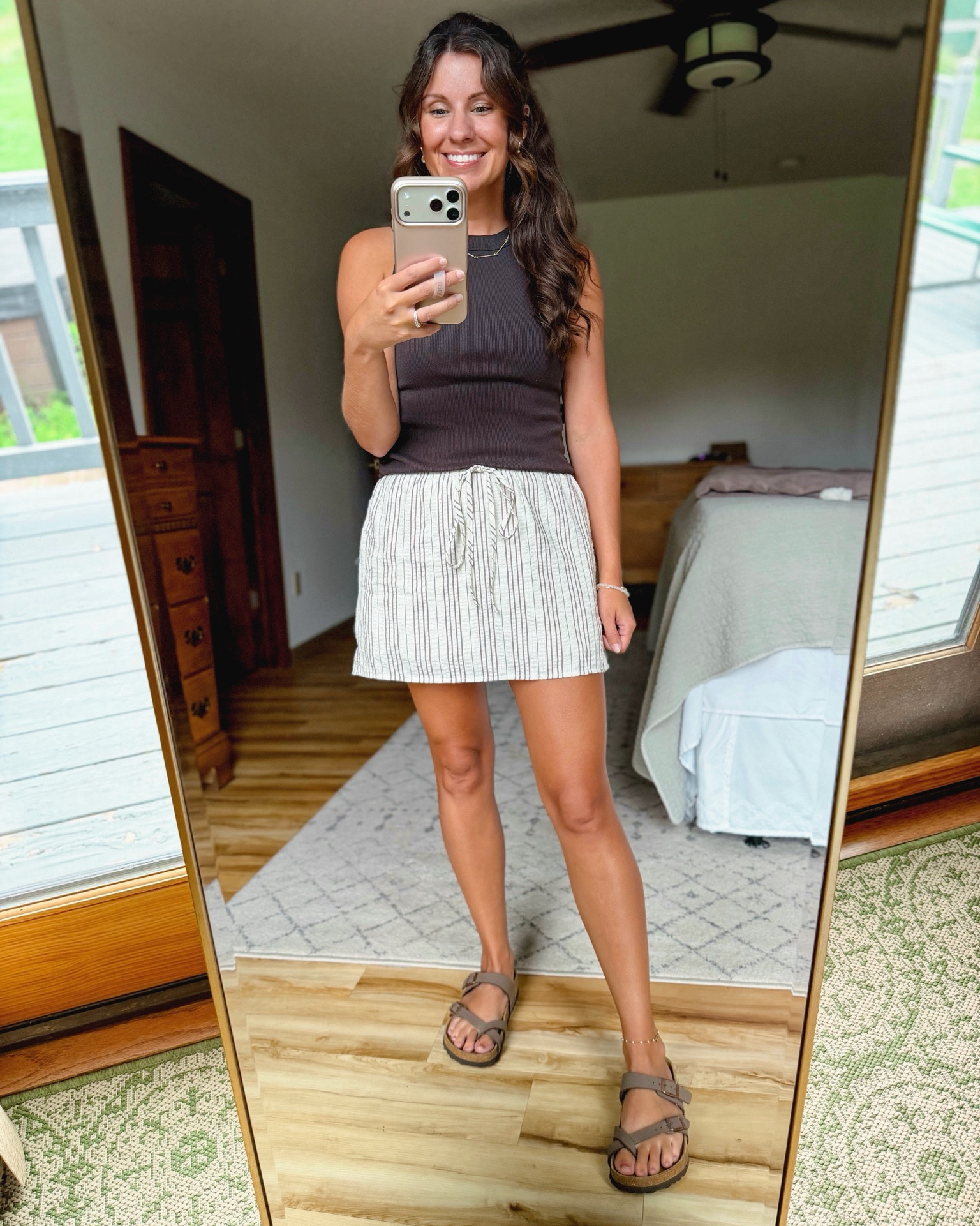 Small in my bra, small in my tank and xs in my skirt/skort. My sandals are size 36.

#LTKPetite #LTKgrwm #LTKootd