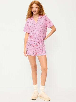 Sunday Sleep Knit Jersey Short Set | Old Navy (US)
