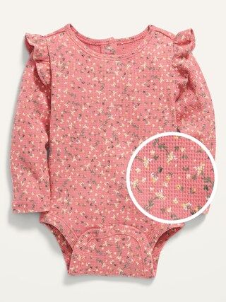 Printed Thermal-Knit Ruffled Bodysuit for Baby | Old Navy (US)