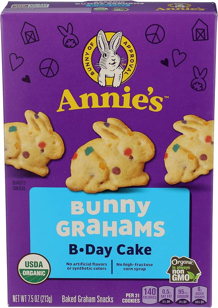 Annie's Organic Birthday Cake Bunny Graham Kids Snacks, 7.5 oz | Amazon (US)
