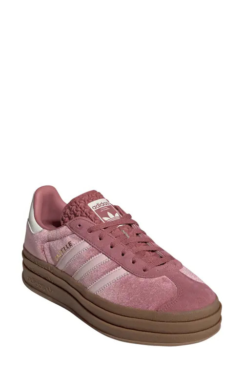 adidas Gazelle Bold Platform Sneaker in Crimson/Pink/Off White at Nordstrom, Size 5.5 | Nordstrom
