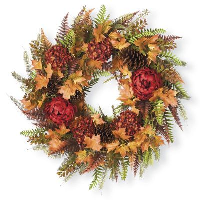 Autumn Fern and Floral Wreath | Frontgate | Frontgate