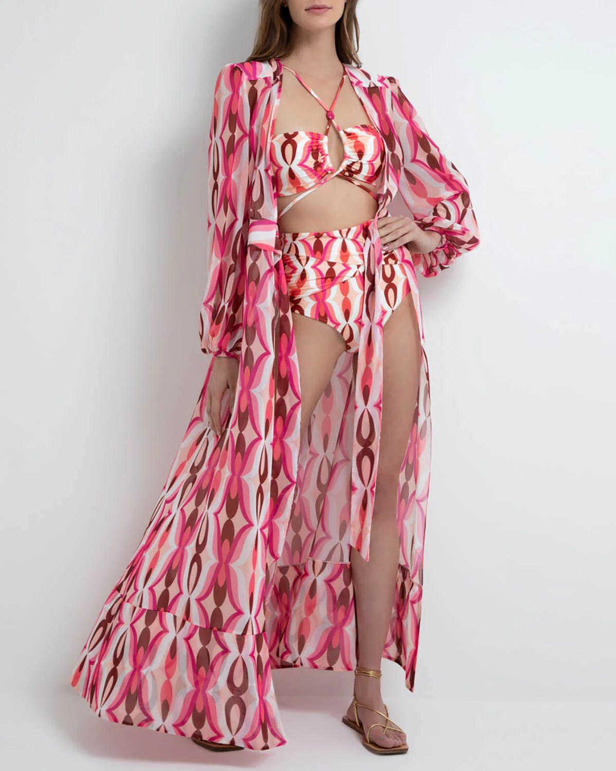 TWIST TIE-FRONT BEACH ROBE | PatBO