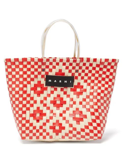 Marni Market - Hand-woven Tote Bag - Womens - Red Multi | Matches (US)
