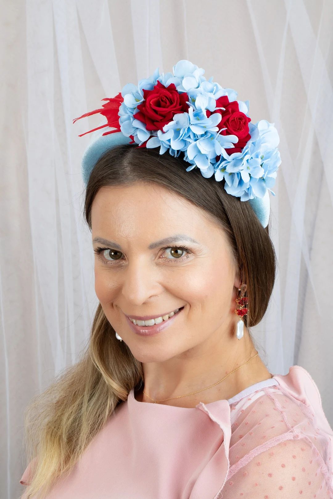 Fascinator Blue wedding hats headband Birthday tea party fascinate Fascinators hats for women Der... | Etsy (US)