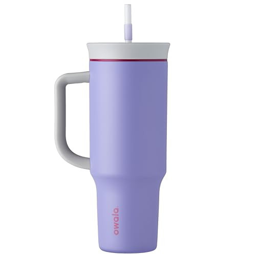 Owala Stainless Steel Triple Layer Insulated Travel Tumbler with Spill Resistant Lid, Straw, and Carry Handle, BPA Free, 40 oz, Light Purple (Whimsical Daydream) (Pack of 6) | Amazon (US)