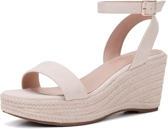 VICKI·VICKI Women's Summer Espadrilles Sandals Platform Sandals Wedge Ankle Strap Open Toe Sanda... | Amazon (US)