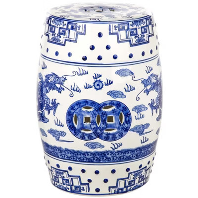 Dragon'S Breath Garden Stool - ACS4554 - Indoor/Outdoor - Blue - Safavieh | Target