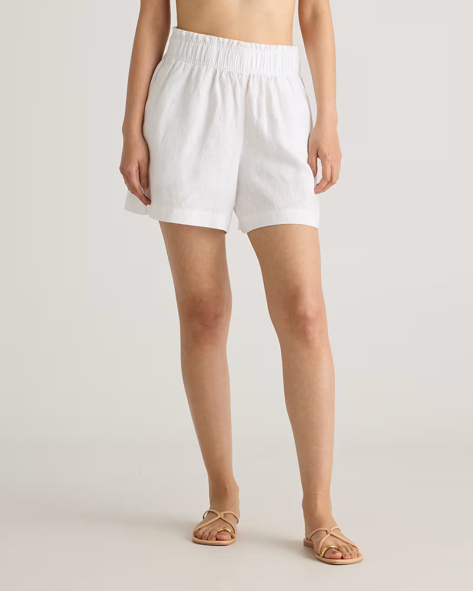 100% European Linen High Waisted Shorts | Quince