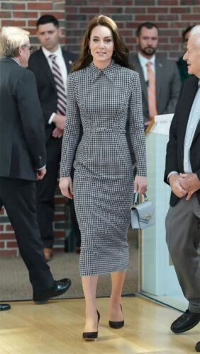 Princess Kate Middleton Designer Vintage Elegant Long Sleeve Plaid Pencil Dress  | eBay | eBay US