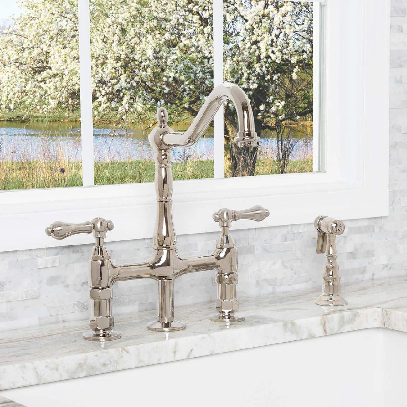 Chevington Kitchen Faucet with Side Spray CHK511MLPNM | Wayfair North America