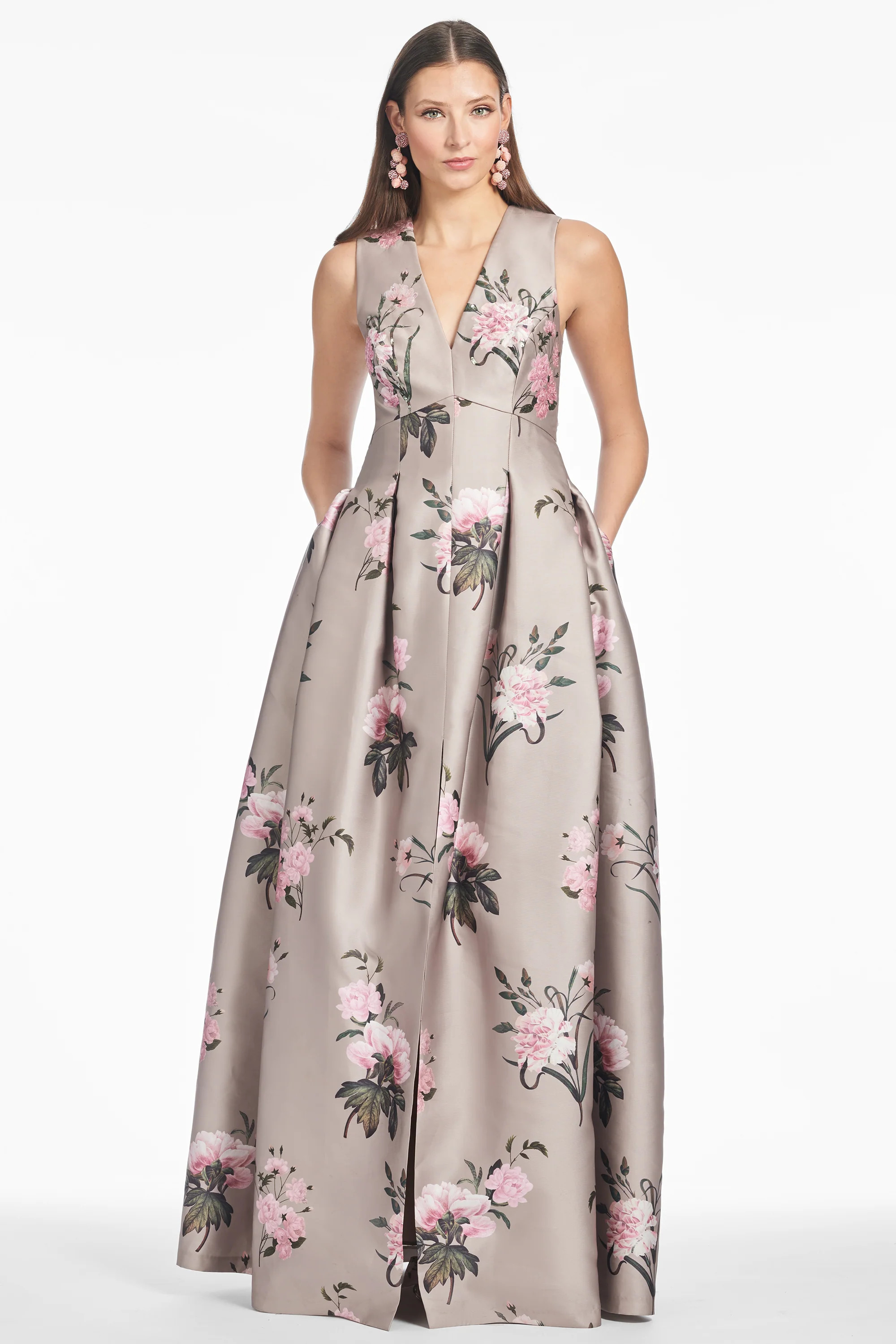 EMBELLISHED BROOKE GOWN - PEWTER ENGLISH ROSE | Sachin and Babi
