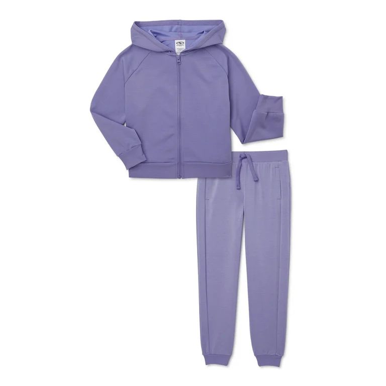 Athletic Works Girls Scuba Zip Hoodie and Joggers Set, Sizes 4-18 & Plus | Walmart (US)