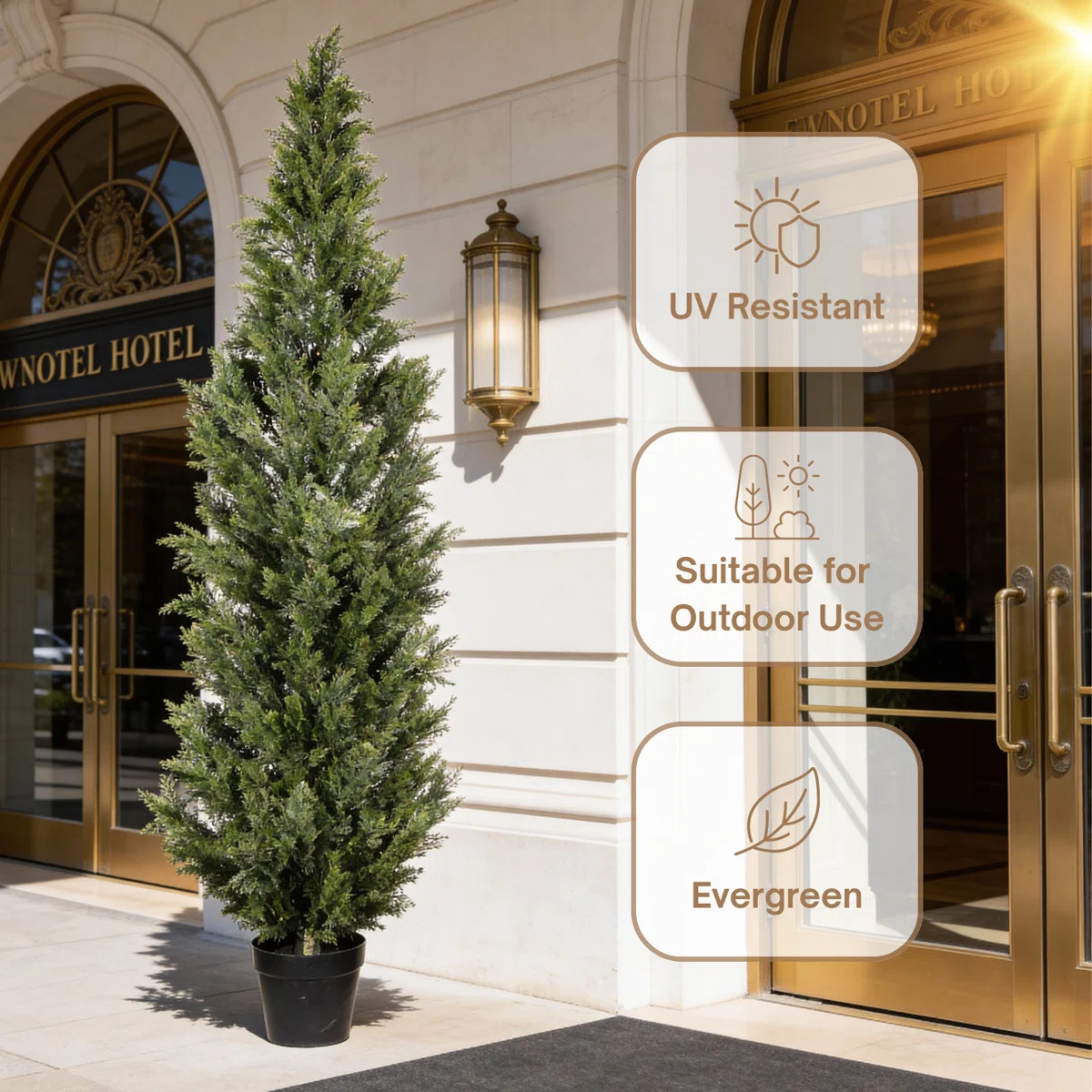 6ft Artificial Cedar Tree With UV Resistance, Artificial Topiary for Porch or Home Decoration (Se... | Wayfair North America