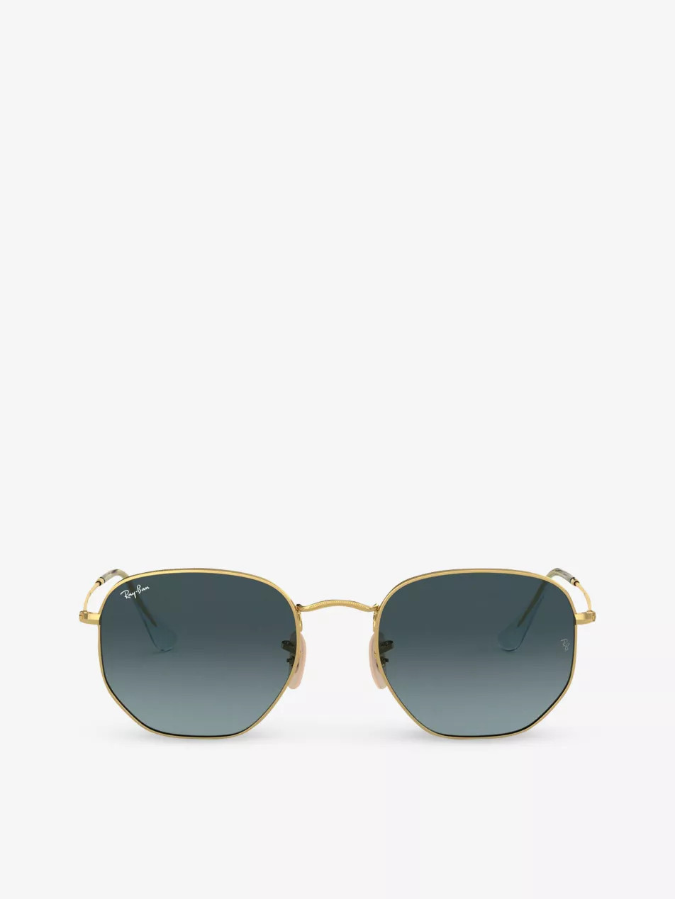 RB3548N gold-tone metal and glass hexagonal sunglasses | Selfridges