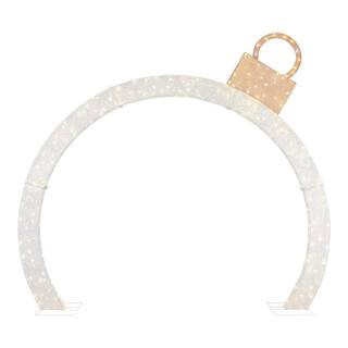 Home Accents Holiday 9ft Warm White-Cool White Glimmer Ornament Arch Holiday Yard Decoration 22GM... | The Home Depot