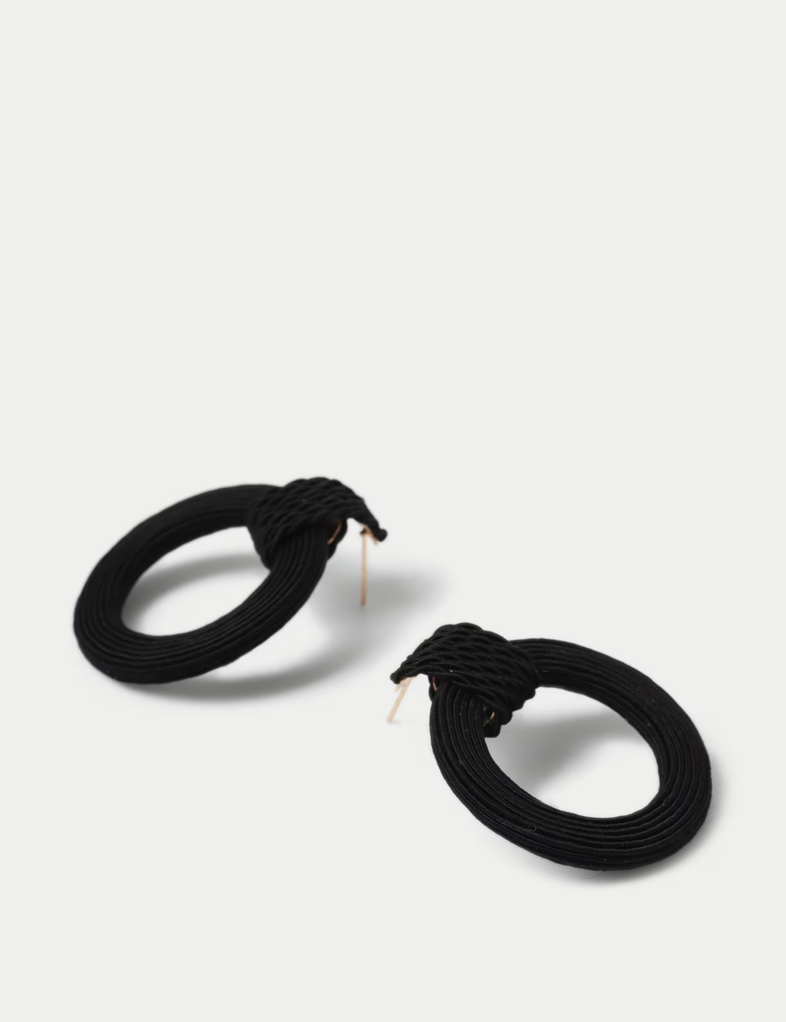 Black Raffia Open Circle Drop Earrings | Marks & Spencer (UK)