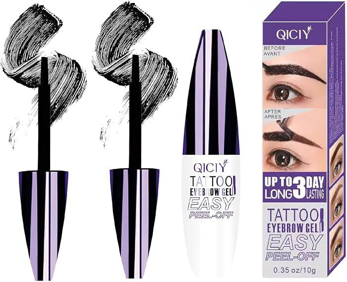 2PCS QICIY Easy Peel-Off Eyebrow Gel- QICIY Peel Off Tattoo Eyebrow Eye Brow Tint Waterproof & Sw... | Amazon (US)