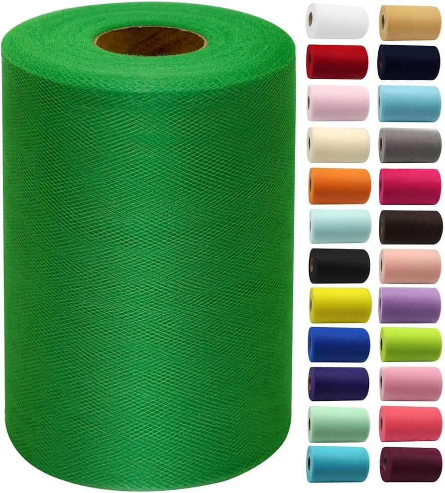 Emerald Green Tulle Fabric Rolls 6 Inch by 100 Yards (300 feet) Fabric Spool Tulle Ribbon for DIY... | Amazon (US)