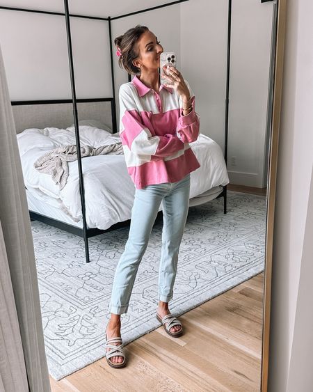 a pink striped relaxed look that’s cute too! 🩷 30% off madewell’s entire site! 

#LTKsalealert #LTKshoecrush #LTKU