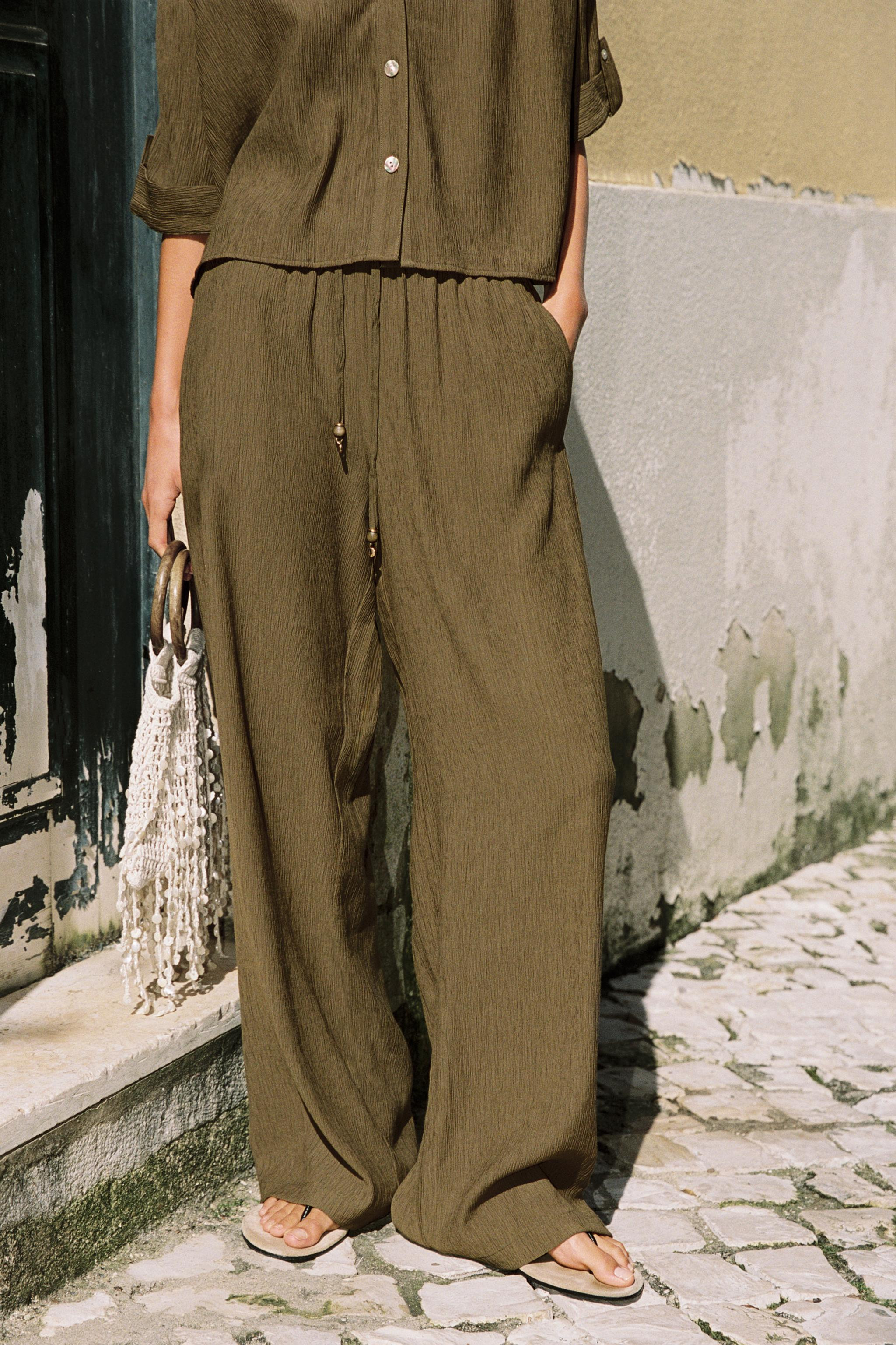 FLOWY STRAIGHT LEG PANTS | Zara US