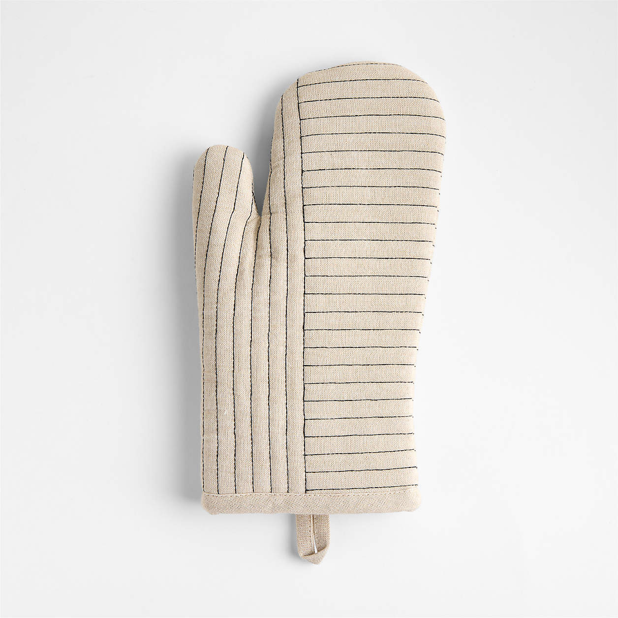 Crate & Barrel Hanno Natural Embroidered Organic Cotton Oven Mitt + Reviews | Crate & Barrel | Crate & Barrel
